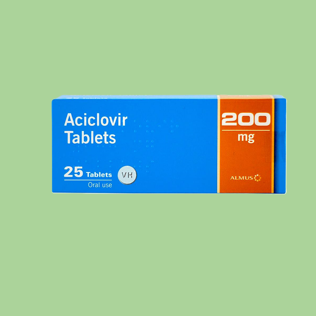 Antiviral nucleósido. Inibe a replicação dos vírus Herpes simplex e Varicella-zoster.