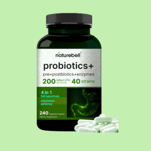 Suplemento que fornece microrganismos vivos benéficos para restaurar o equilíbrio da microbiota intestinal.